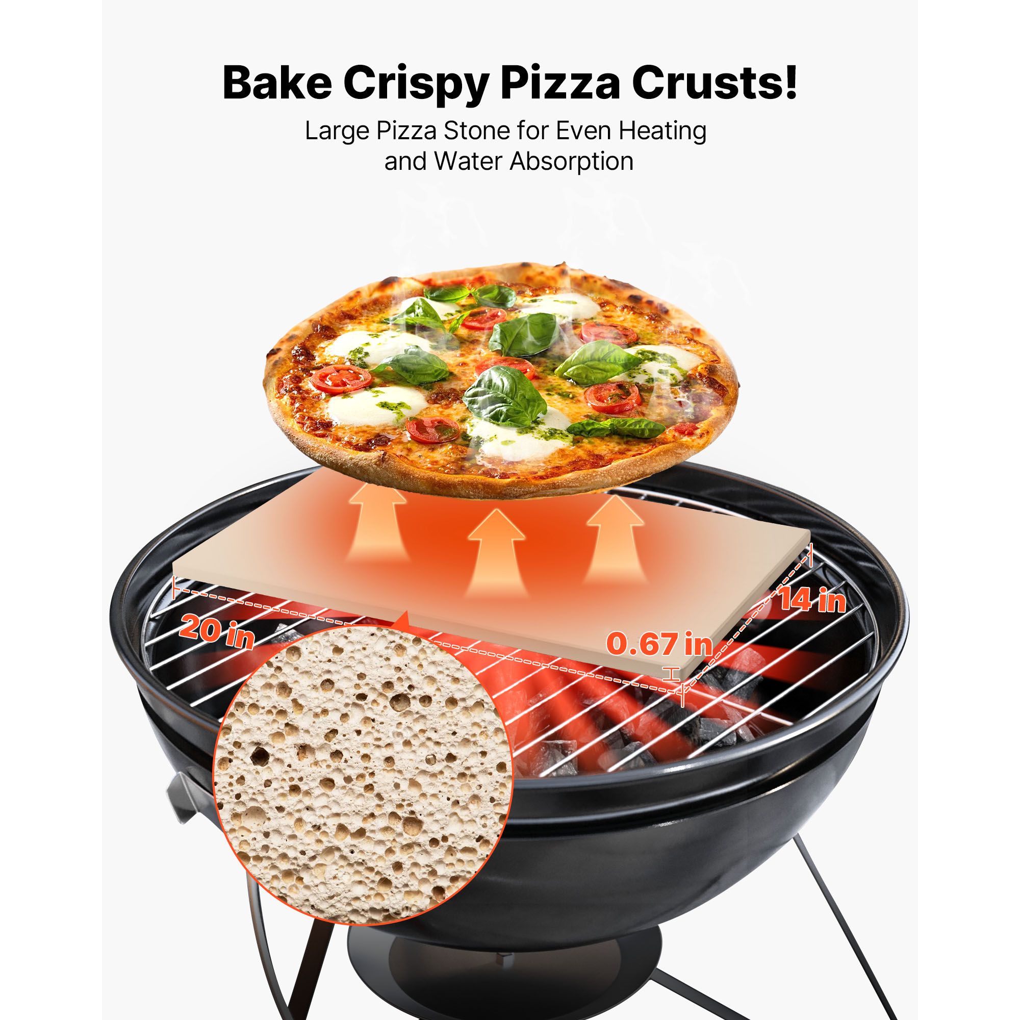 Pizza Stone Baking - Pizzastein, 20 x 14 x 0,67