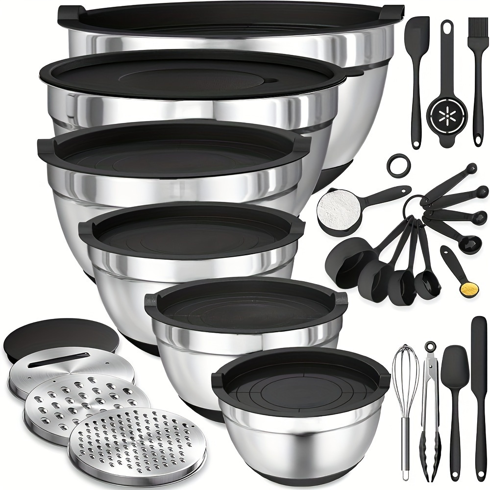 Kitchen Home Gadgets - 17-teiliges Rührschüssel-Set aus Edelstahl, Rührschüsseln mit