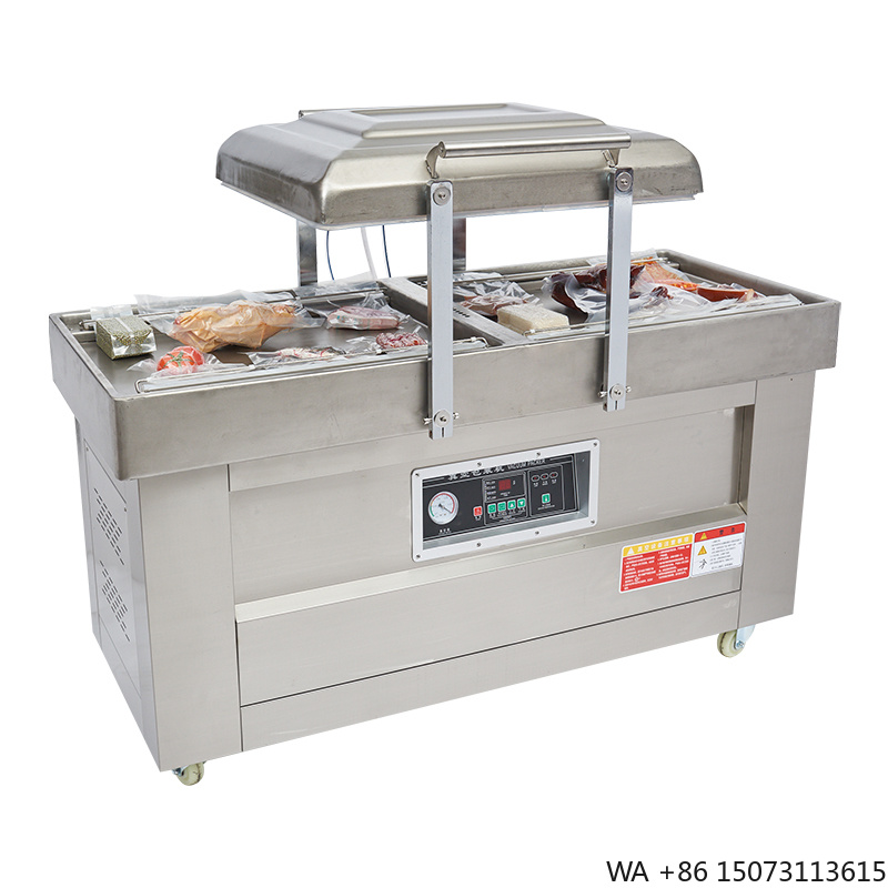 Food Vacuum Sealer - Halbautomatische Doppelkammer-Vakuumversiegelungs-Verpackungsmaschine DZ400/2SB Vakuumverpackungsgerät für Folienbeutel