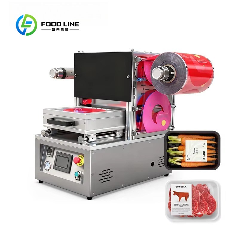 Food Vacuum Sealer - Maßgefertigte Halbautomatische Elektrische MAP-Schalenversiegelungsmaschine mit Vakuum-Gasfüllfunktion