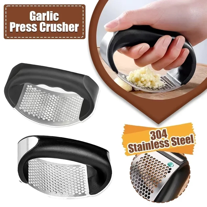 Kitchen Gadgets Oxo - Handgehaltener Knoblauchzerkleinerer aus Edelstahl, Knoblauchpresse mit