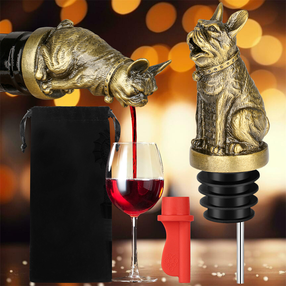 Kitchen Gadgets Oxo - Niedliche französische Bulldogge Wein Pouer Flaschenverschluss
