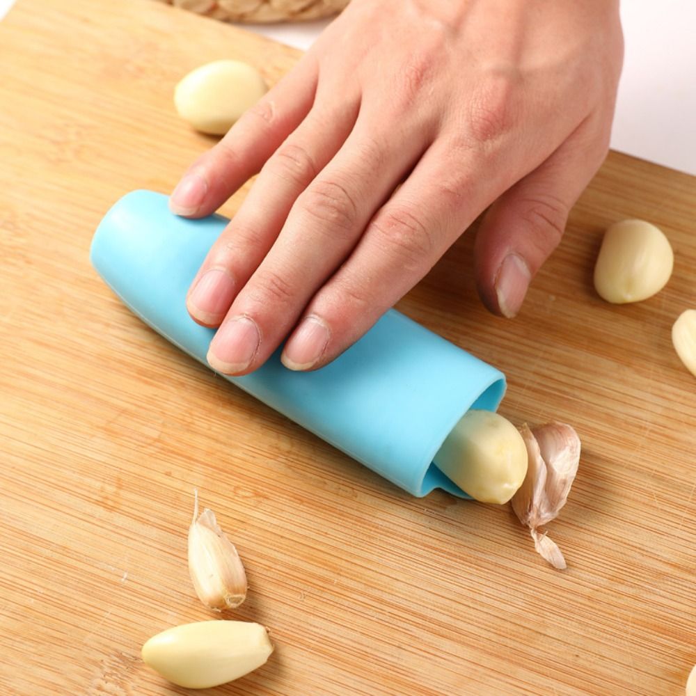 Kitchen Gadgets Garlic - Neuer Silikon-Knoblauchschäler in Blau, Praktisches Knoblauchschälwerkzeug,