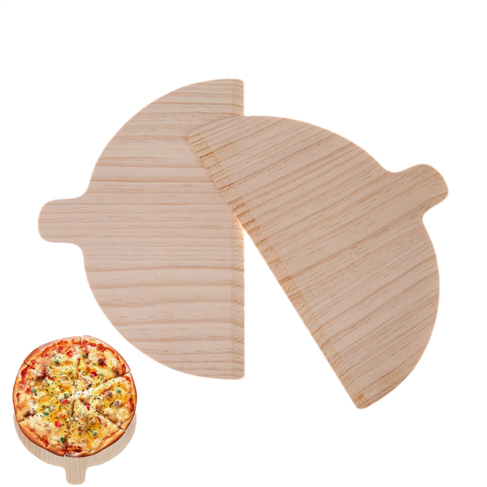 Pizza Stone Baking - 2-teiliges Holz-Pizzaschaufel-Set, halbkreisförmige Holz-Pizzaschaufel für den