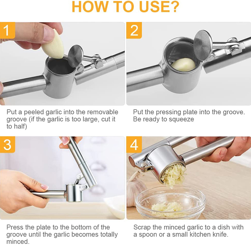 Knoblauchpresse aus Edelstahl, – Kitchen Gadgets Garlic Bewertung und Preis